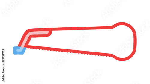 Red Bone Saw Icon Representing Orthopedic Surgical Procedure