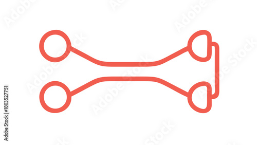 Red Surgical Retractor Icon On Black Background