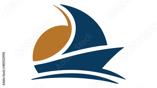 Sailboat abstract minimal icon