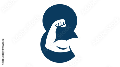 Flexing bicep strong arm icon