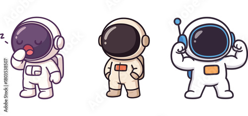 two cute astronauts playing with soap bubbles and jumping