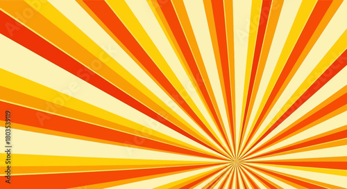 Radiant Burst Abstract Retro Sunbeam Explosion in Warm Tones