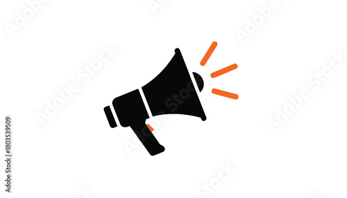 Megaphone icon simple flat design element isolated on white background for web and mobile apps