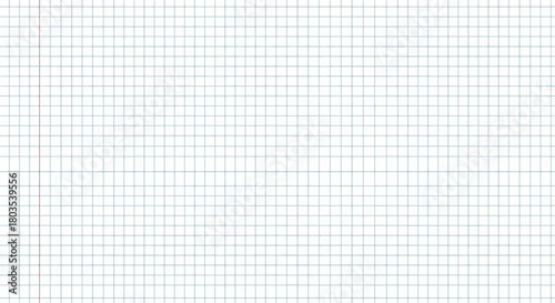 A detailed grid pattern on a notebook paper with vertical lines, perfect for education and planning