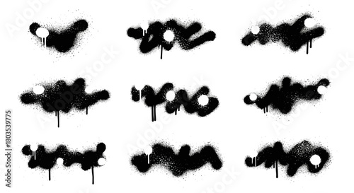 Spray Paint Graffiti Strokes Urban Art Element Set