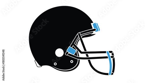 American football helmet illustration simple flat design isolated on white background for sports graphics and team branding