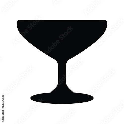 Cocktail glass silhouette icon for drinks and party