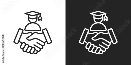 Onboarding Icon In Black And White Outline Style