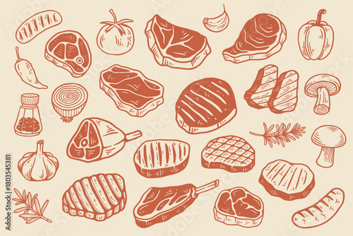 Barbeque Illustration Vector Set