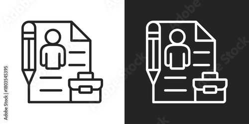 Applicant Icon In Black And White Outline Style