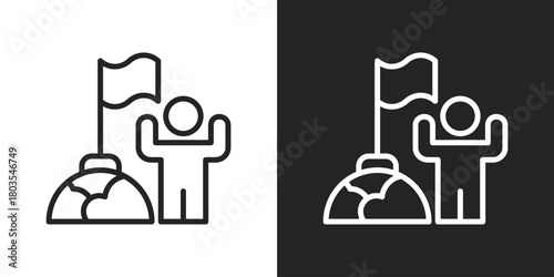 Independent Icon In Black And White Outline Style