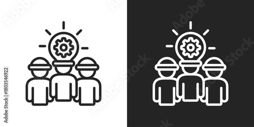 Innovator Icon In Black And White Outline Style
