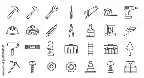 set of gardening tools vector