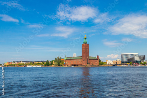 Canvas Print View of City Hall in Stockholm, Sweden