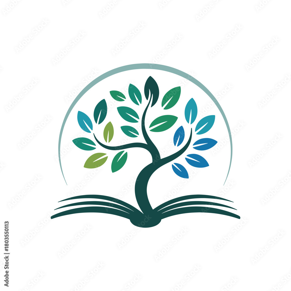 Fototapeta premium Modern Education Tree Logo Design