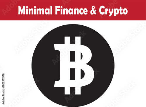Minimal bitcoin currency symbol modern crypto design vector illustration