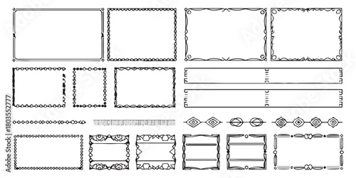 Collection of hand-drawn decorative frames borders and dividers