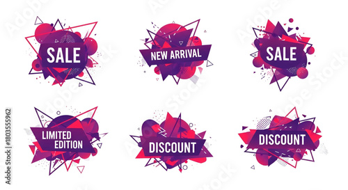 Sale discount new arrival limited edition promotion offer vector set