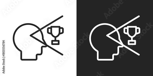 Goal Visualization Icon In Black And White Outline Style