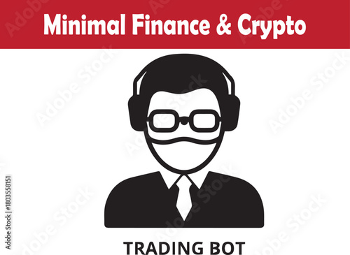 Minimal trading bot operator icon for automated finance vector illustration