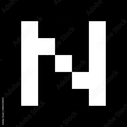 Uppercase Letter N | Open Grid Align: A bold monolithic display font built from continuous rectangular beams, perfect for strong logos and headline blocks.