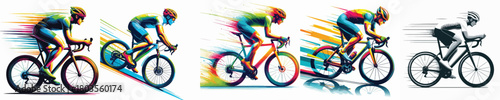 vector image of a man cycling with a white background