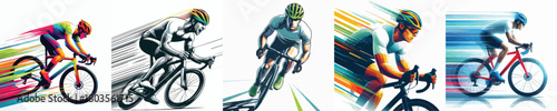 vector image of a man cycling with a white background