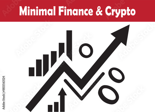 Minimal dynamic market analytics showing rising financial trend vector illustration