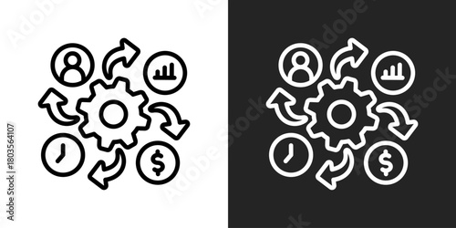 Impact Icon In Black And White Outline Style