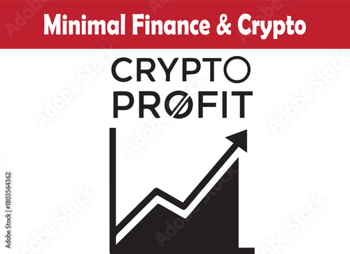 Minimal crypto profit growth chart showing rising market vector illustration