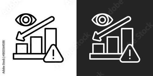 Threat Icon In Black And White Outline Style