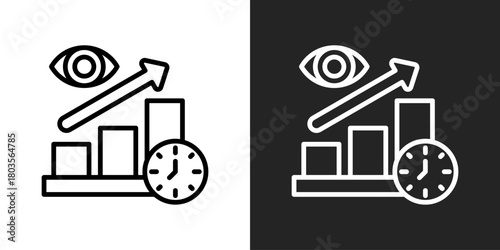 Uptime Icon In Black And White Outline Style