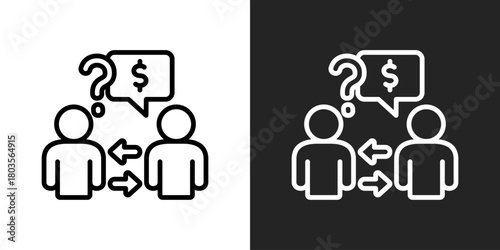 Response Icon In Black And White Outline Style