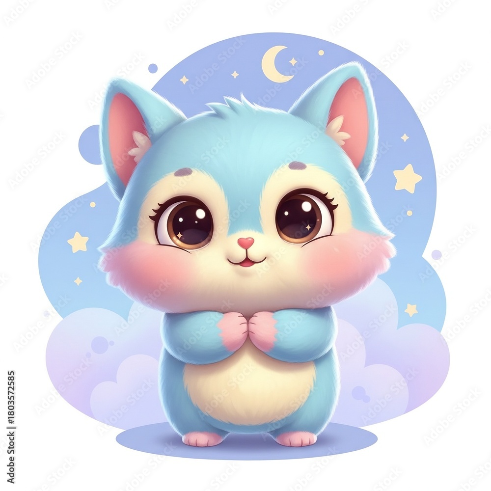 Obraz premium Moonlight Fluffy Friend