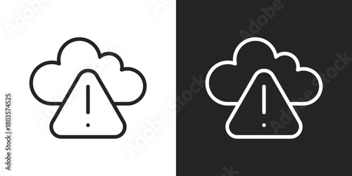 Risk Icon In Black And White Outline Style