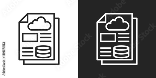 Reporting Icon In Black And White Outline Style