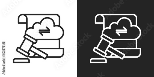 Regulation Icon In Black And White Outline Style