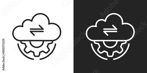 Automation Icon In Black And White Outline Style