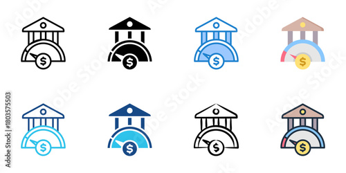 Non performing loan icon set multiple style collection 
