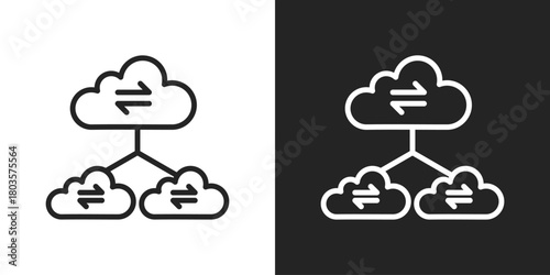 Segmentation Icon In Black And White Outline Style