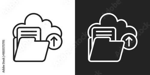 Backup Icon In Black And White Outline Style
