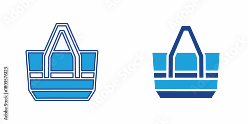 Blue bag icon. Design for business. Stock vector,