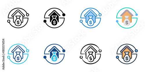 Heloc icon set multiple style collection 
