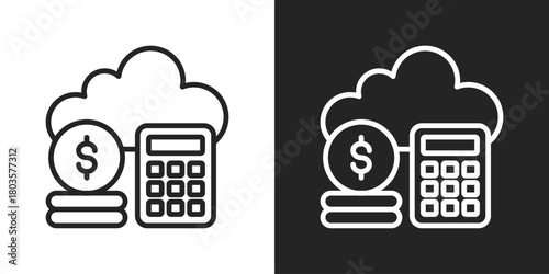 Token Icon In Black And White Outline Style