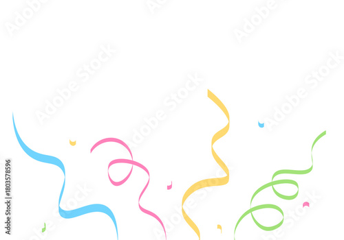 colorful ribbon confetti xmas new year decoration clipart illustration