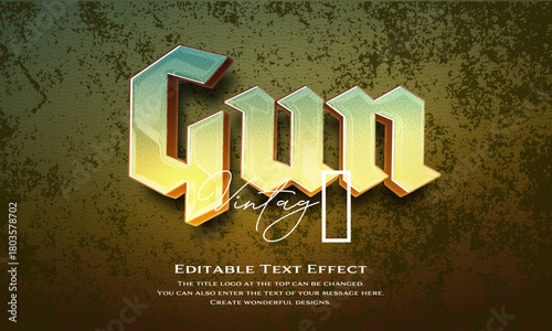 [Editable Text Effect Logo] ”Wild Gun Logo” The title logo style is a  glossy logo on a textured background.