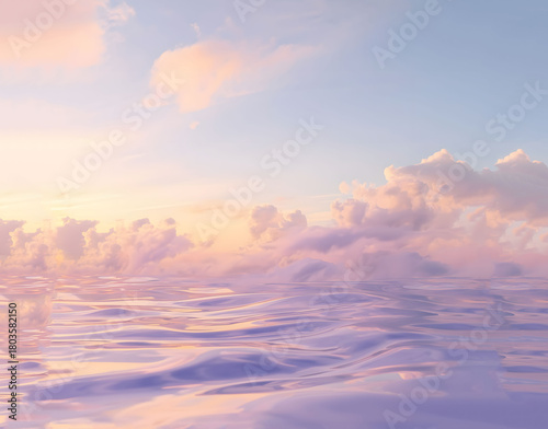 Dreamy Sunset Clouds in Warm Pastel Atmosphere