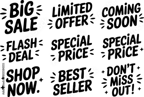 Boost your business with attention grabbing sale announcement graphics, perfect for advertising limited offers, special prices, and flash deals for online shopping