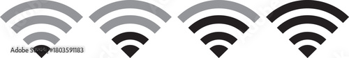 wifi, Signal strength and battery icon. Battery, WiFi, and mobile network icon vector. connectivity improvements and power status rising symbol. Collection of icons representing battery level, signal 