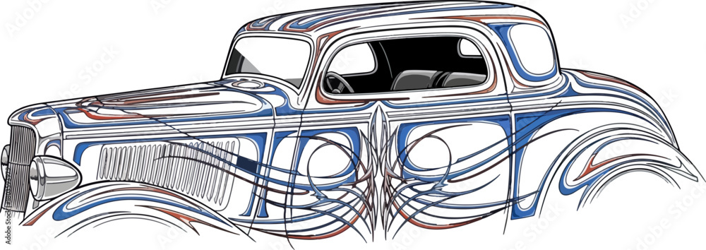 Obraz premium Classic car illustration vector design